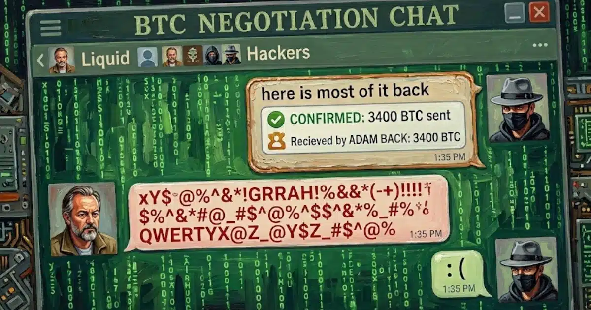 Liquid、3,400BTCを取り戻す　「ホワイトハット」側に598.5BTC